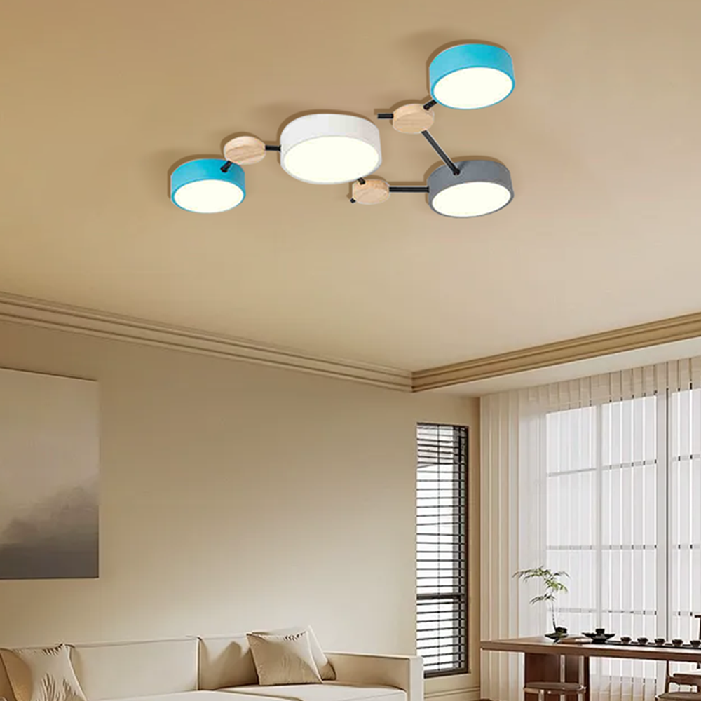 Modern Branch Multi-Head Iron LED Ceiling Light for Bedroom