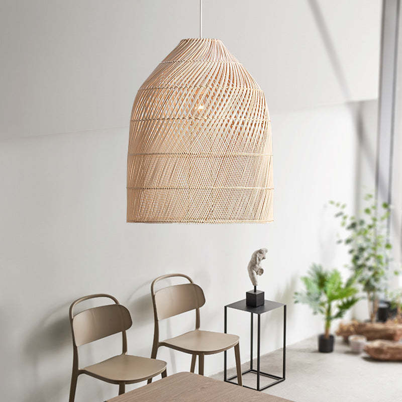 Crafts Wicker Pendant Lamp Natural Rattan Woven Chandelier -Homdiy