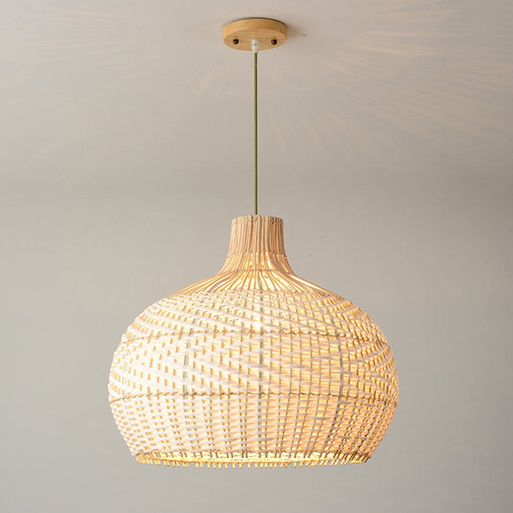 Retro Wicker Rattan Bamboo Pendant Lamp -Homdiy