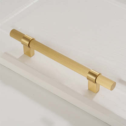 Solid Brass Gold Knurled Hardware Kitchen Cabinet Pulls