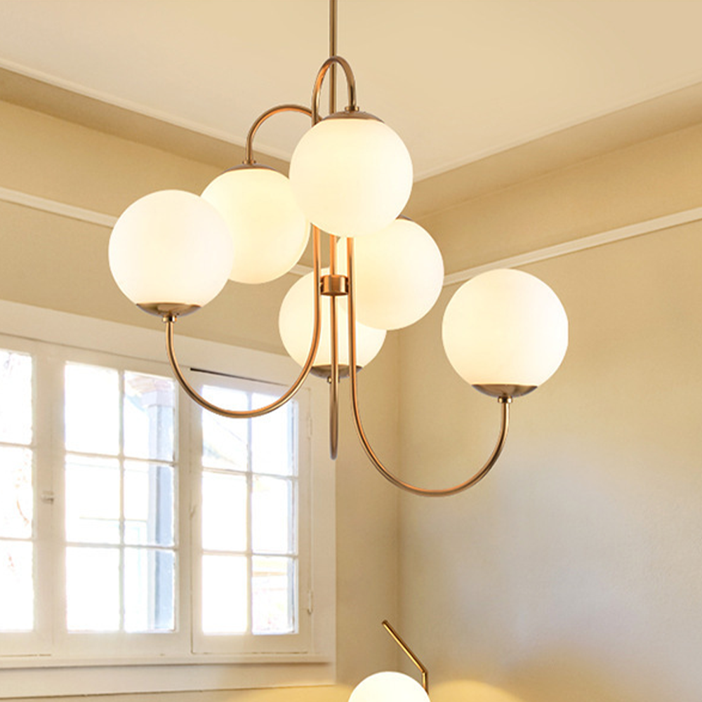 Metal Glass Gooseneck Chandeliers -Homdiy