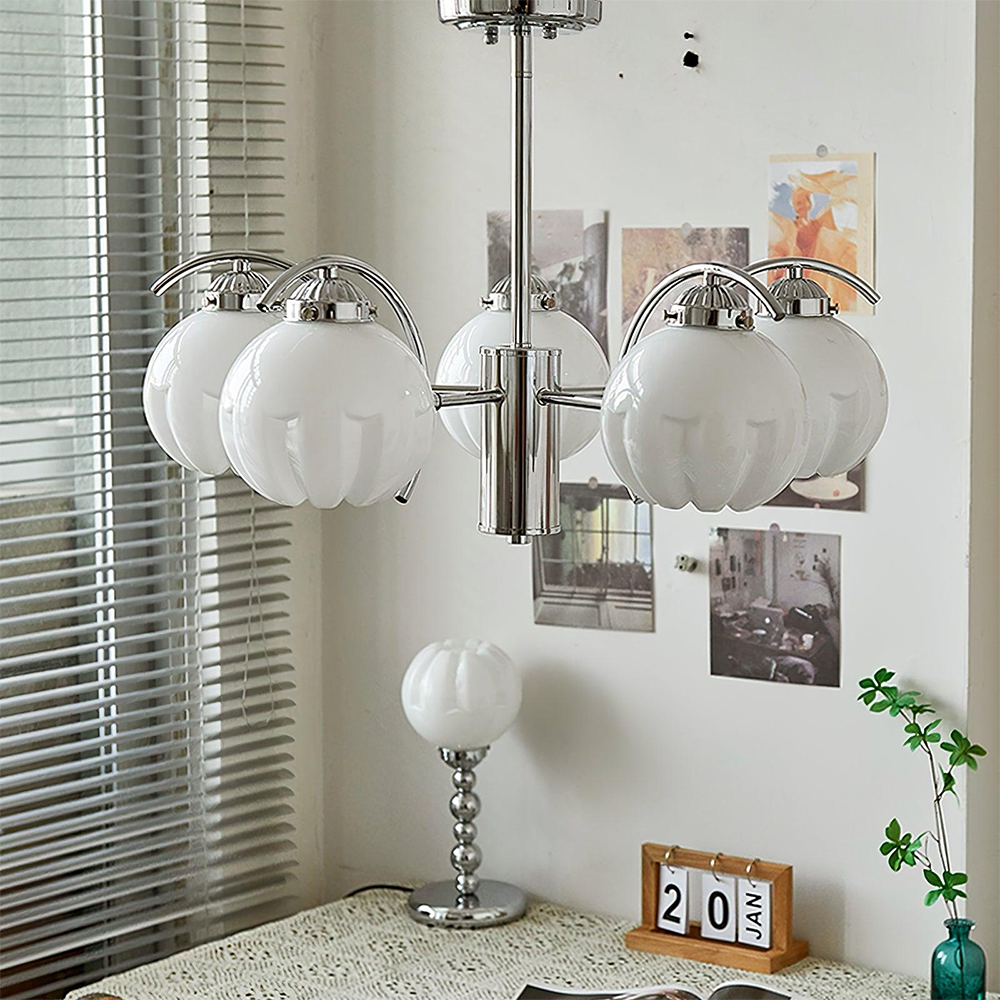 Retro Flower Shape Bauhaus Glass Chandelier -Homdiy