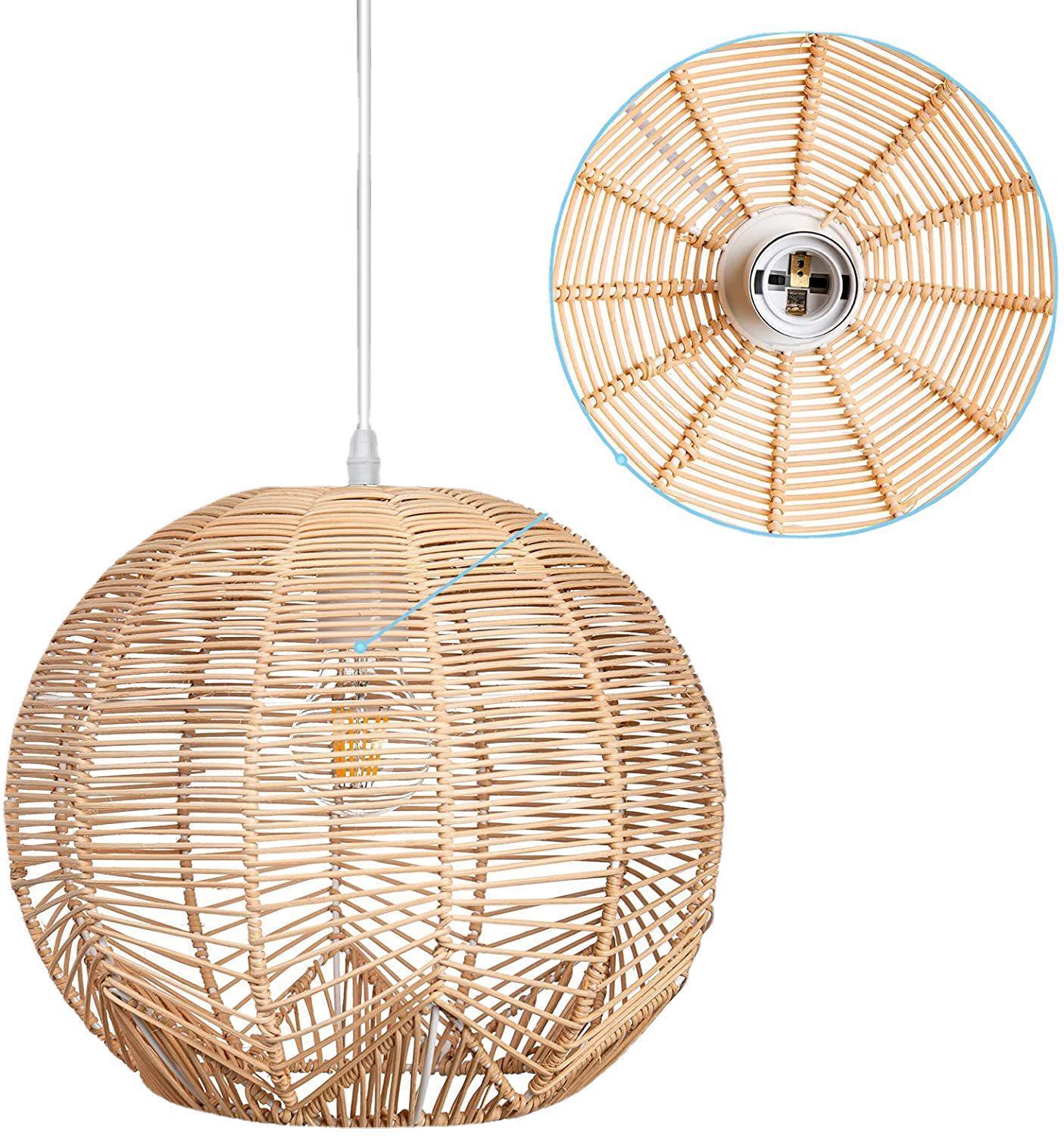 Global Rattan Hanging Ceiling Light Kitchen Island Pendant Lampshade -Homdiy