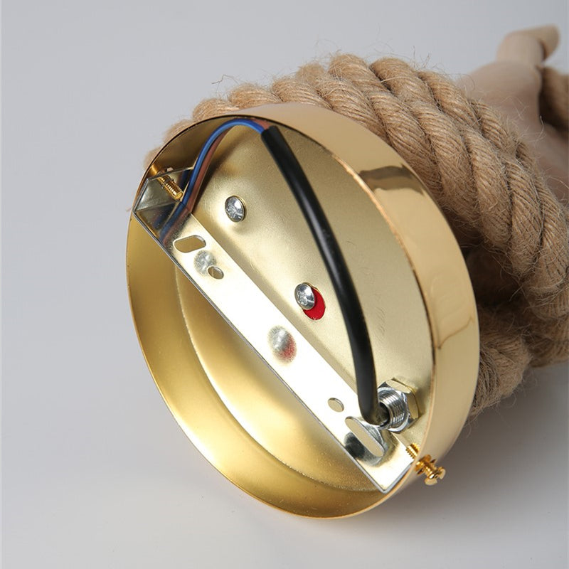 Retro Industrial Hemp Rope Wall Lamp Creative Hand Shape Wall Light -Homdiy