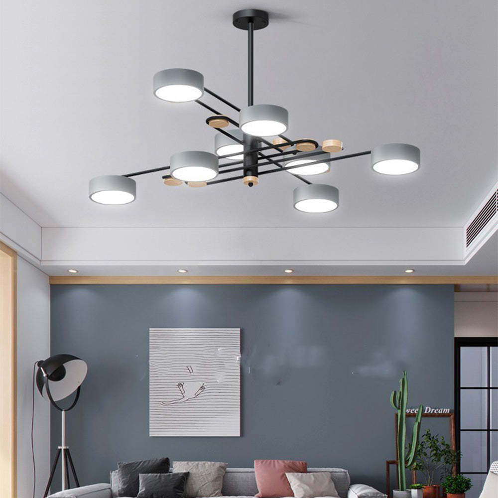 Iron Multi-Light Living Room LED Flush Mount Ceiling Light