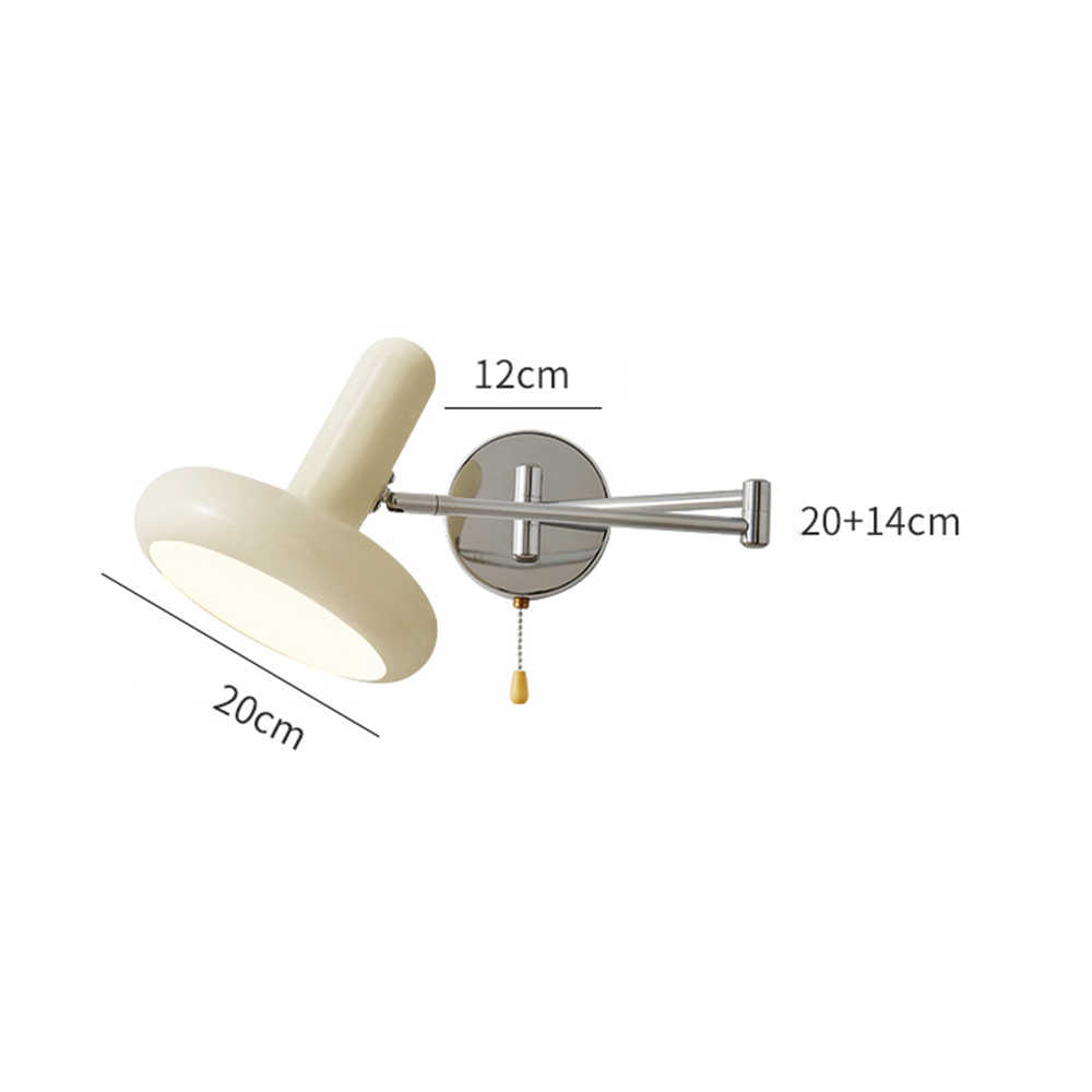 Modern White Bauhaus Adjustable Angle Swing Arm Wall Lamp -Homdiy