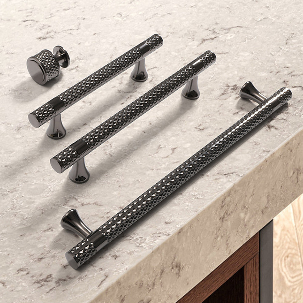 Shiny Modern Zinc Alloy Titanium Gold Black Door Handles