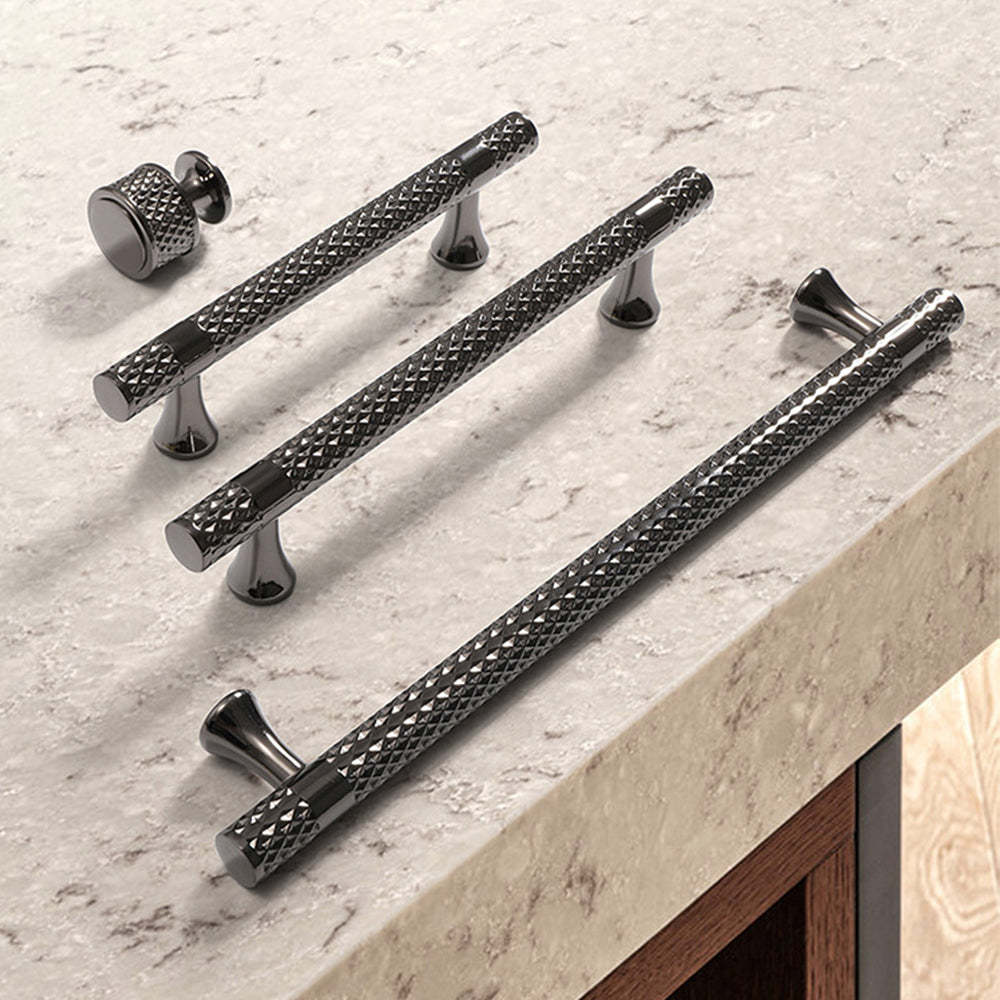 Shiny Modern Zinc Alloy Titanium Gold Black Door Handles