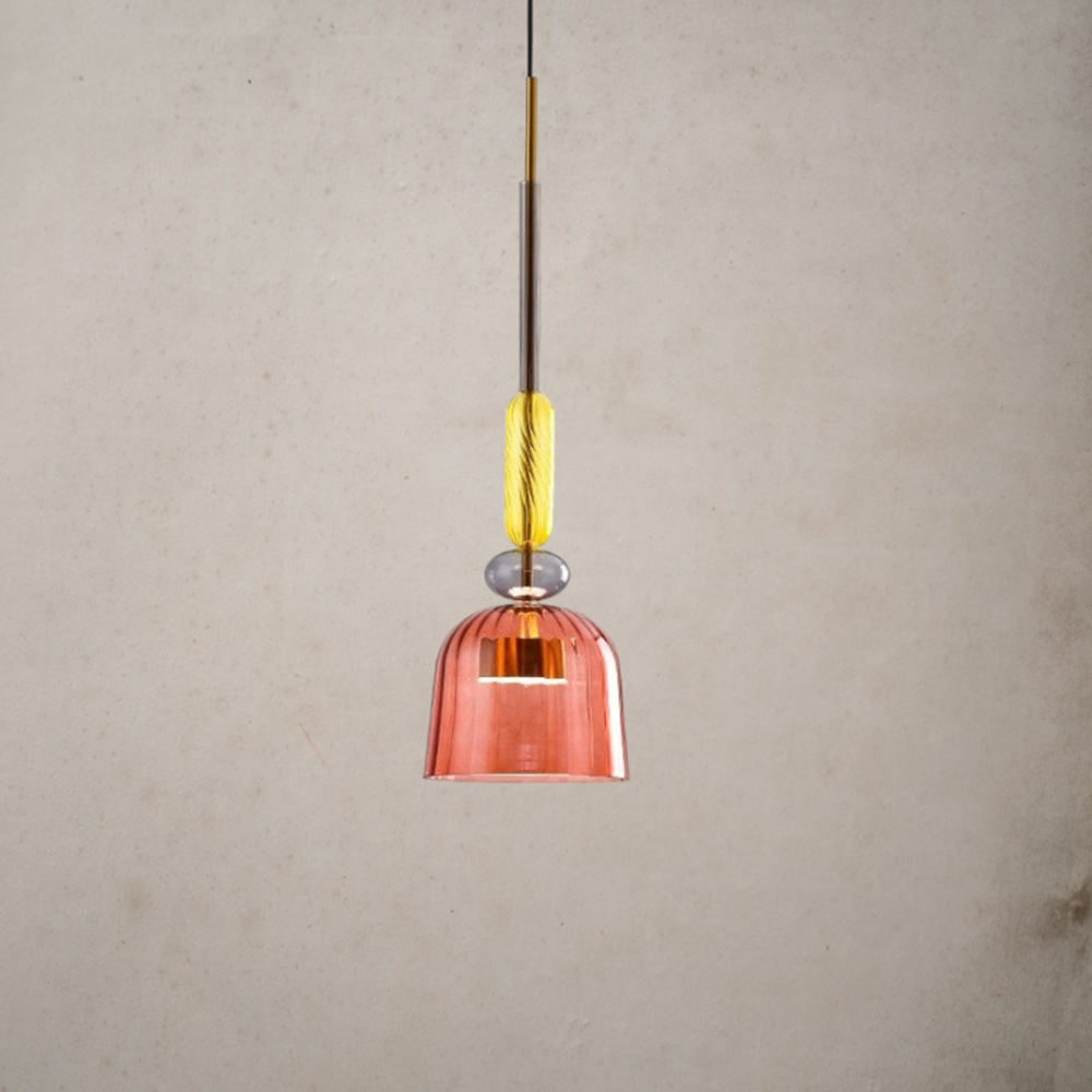 Vintage Colored Glass Pendant Light -Homdiy