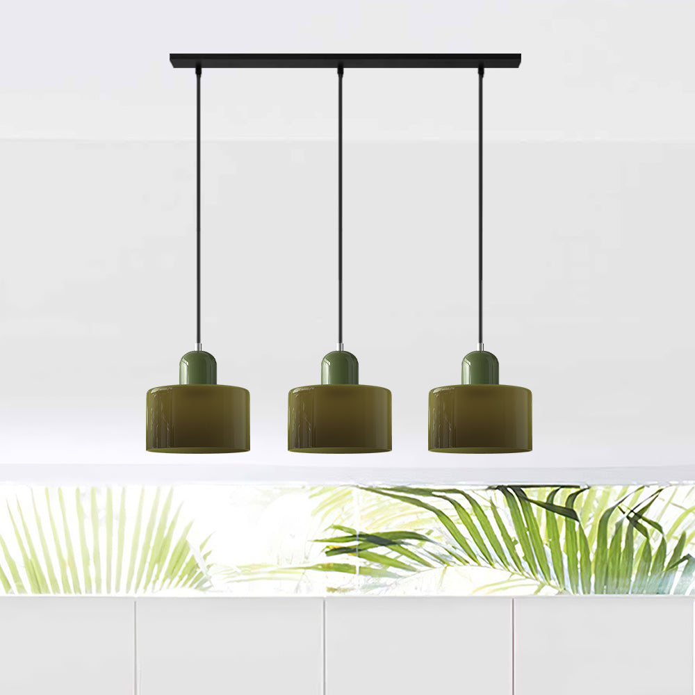 Contemporary 3-Heads Glass Pendant Light For Kitchen