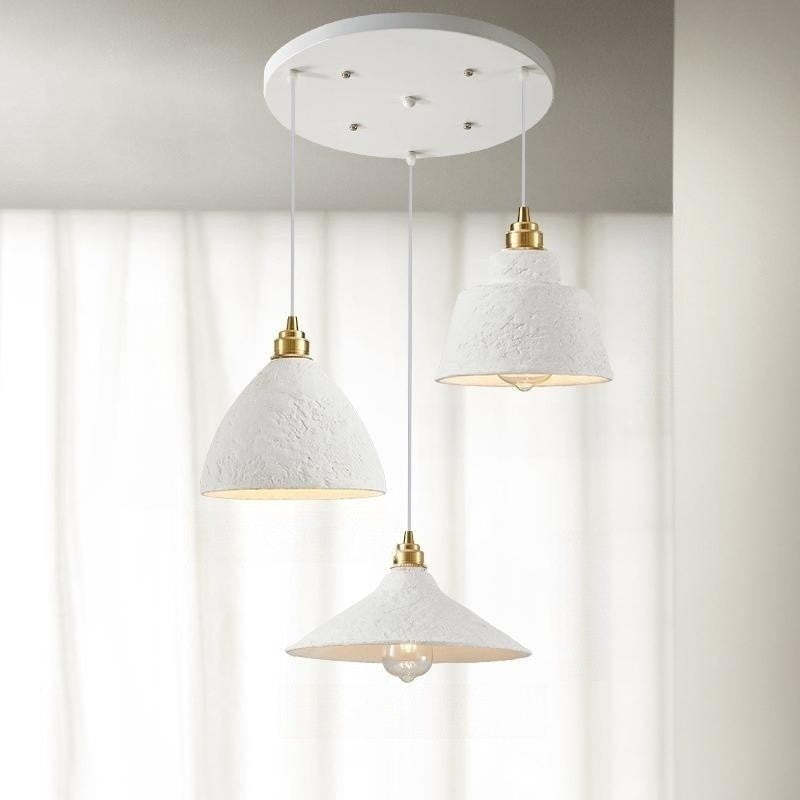 Nordic Wabi-Sabi Style Pendant Lights Cream Iron Lamps -Homdiy