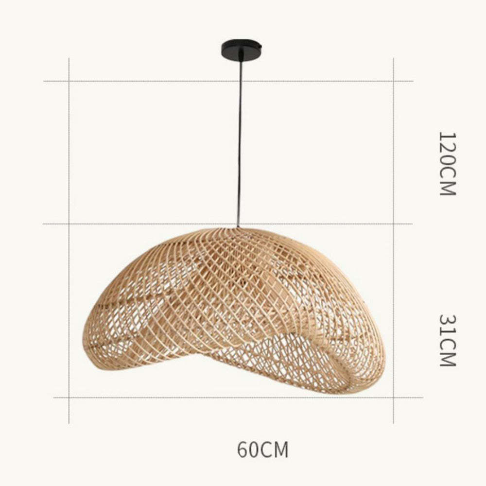 Wabi-Sabi Cloud Shape Rattan Pendant Light -Homdiy