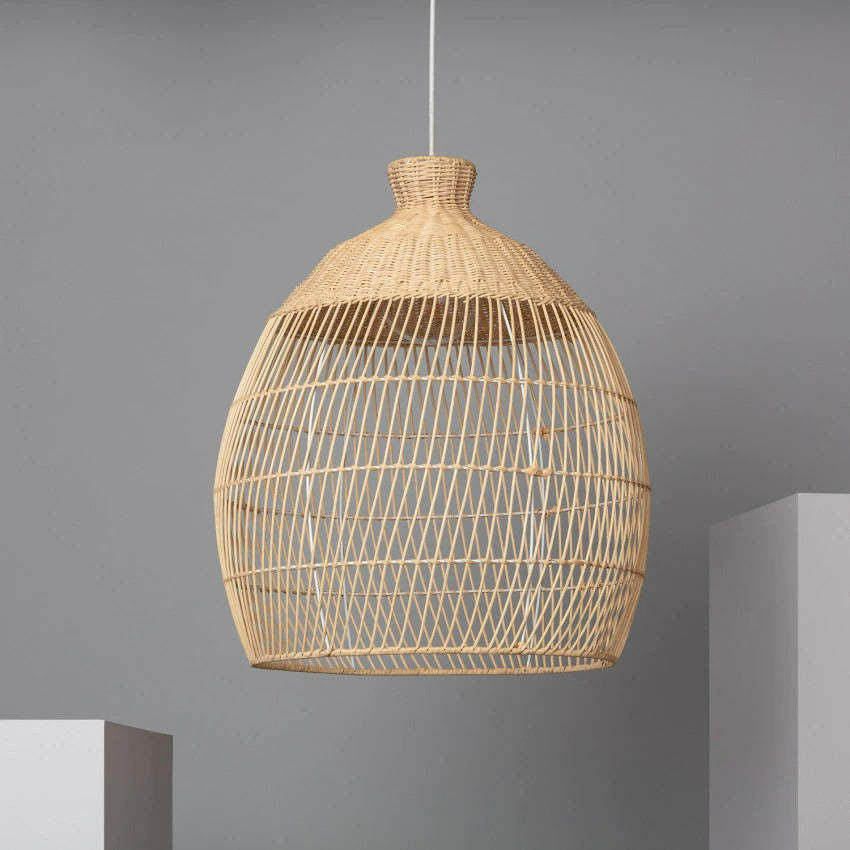 Handmade Woven Rattan Pendant Light Over Island -Homdiy