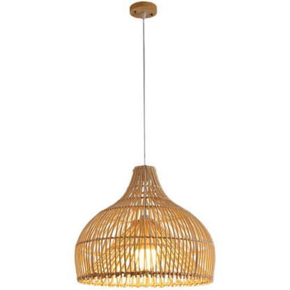 Natural Handwoven Large Basket Rattan Pendant Lampshade -Homdiy