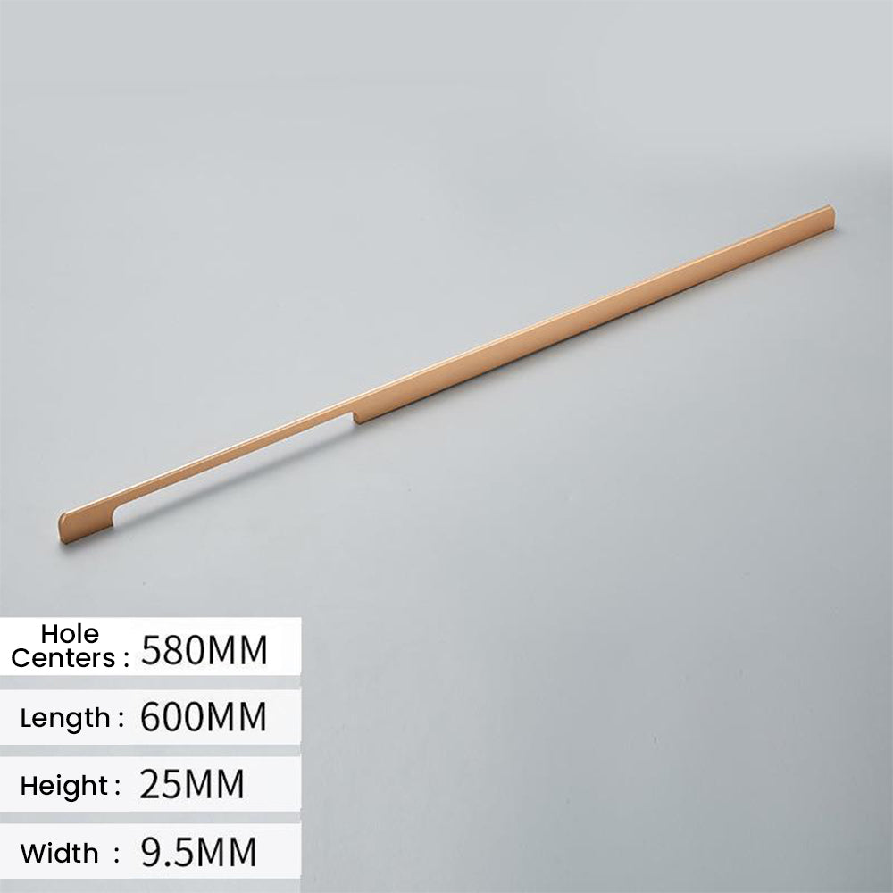 Solid Aluminum Alloy Modern Black Long Cabinet and Drawer Handles