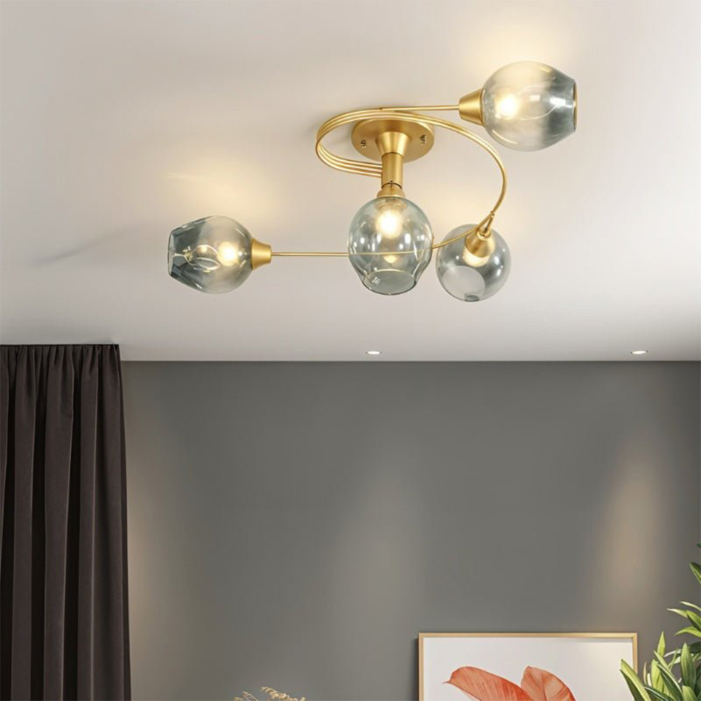 Modern Orbital Glass Bubble Ceiling Light For Living Room