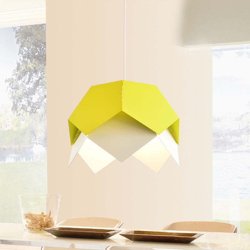 Folding Paper Color Iron Pendant Light for Bedroom Bedside -Homdiy