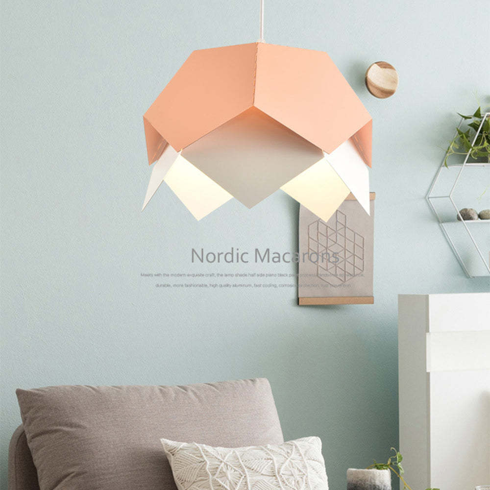 Folding Paper Color Iron Pendant Light for Bedroom Bedside -Homdiy