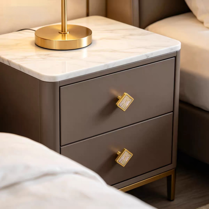 Luxury Natural Shell White Cabinet Pulls Brass Drawer Knobs