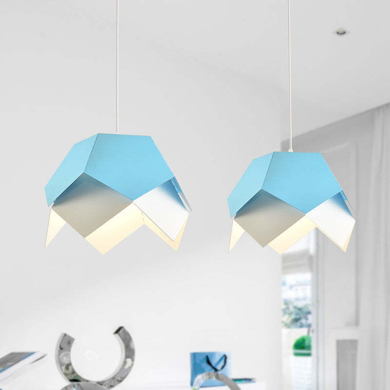 Folding Paper Color Iron Pendant Light for Bedroom Bedside -Homdiy