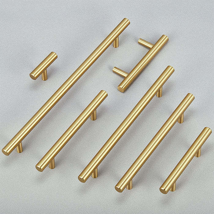 Brushed Brass Gold Euro Bar Kitchen Cabinet Pulls