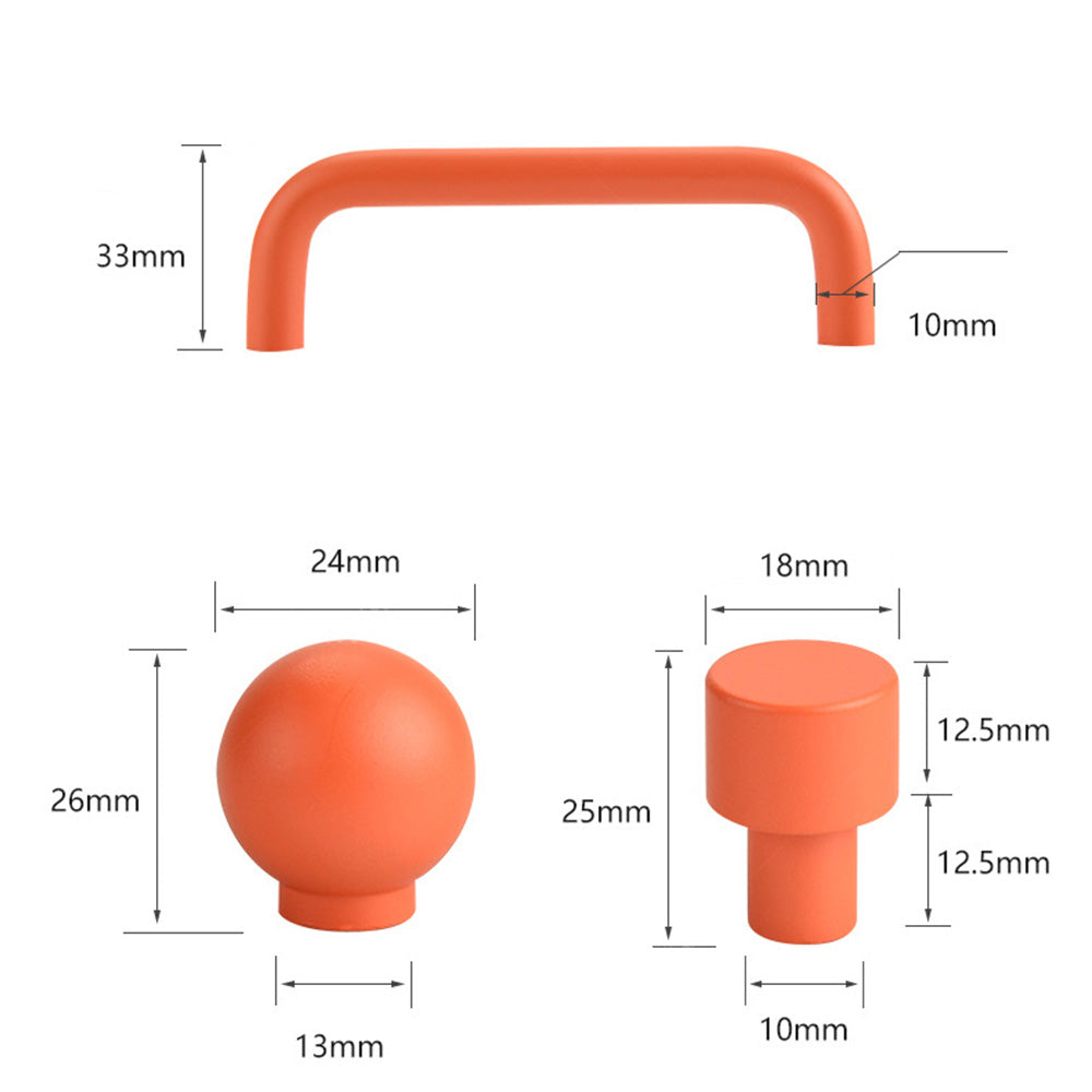 Colorful Modern Aluminum Alloy Wardrobe Handles for Kids Room