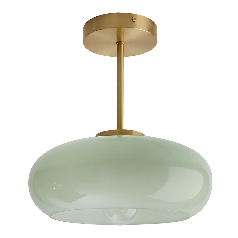 Modern Style Glass Flush Mount Ceiling Light with Gold Base