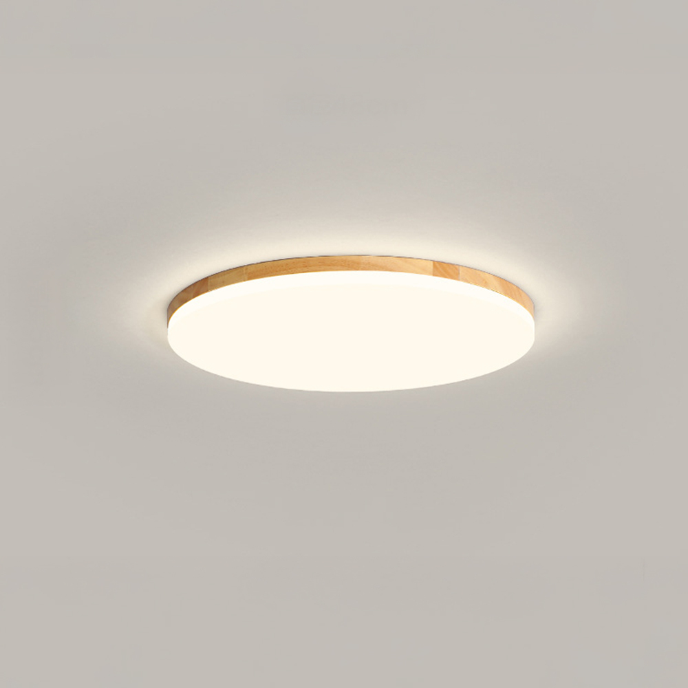 Scandinavian Wooden LED Square Flush Mount Ceiling Light 