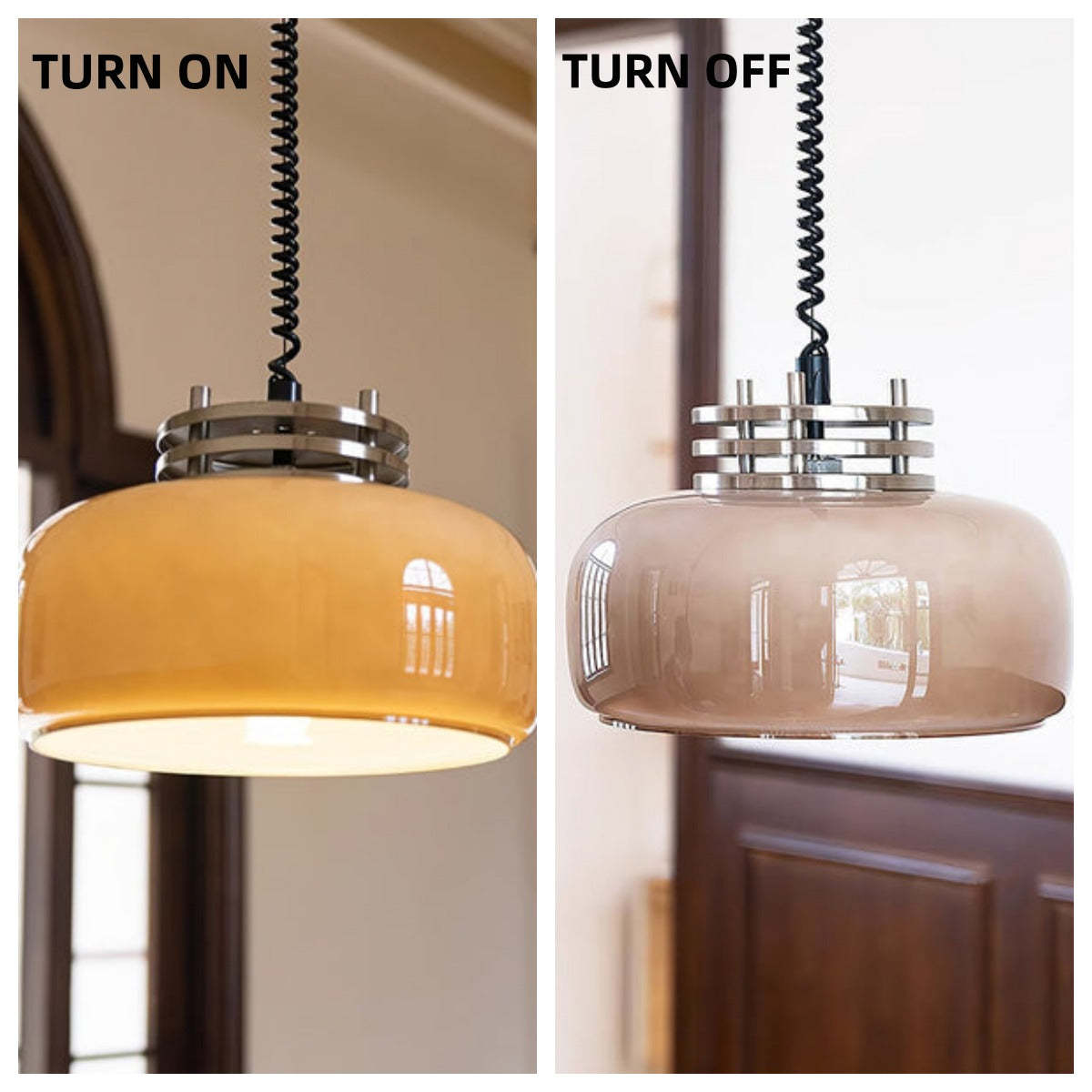 Minimalist Coffee Adjustable Glass Pendant Light -Homdiy