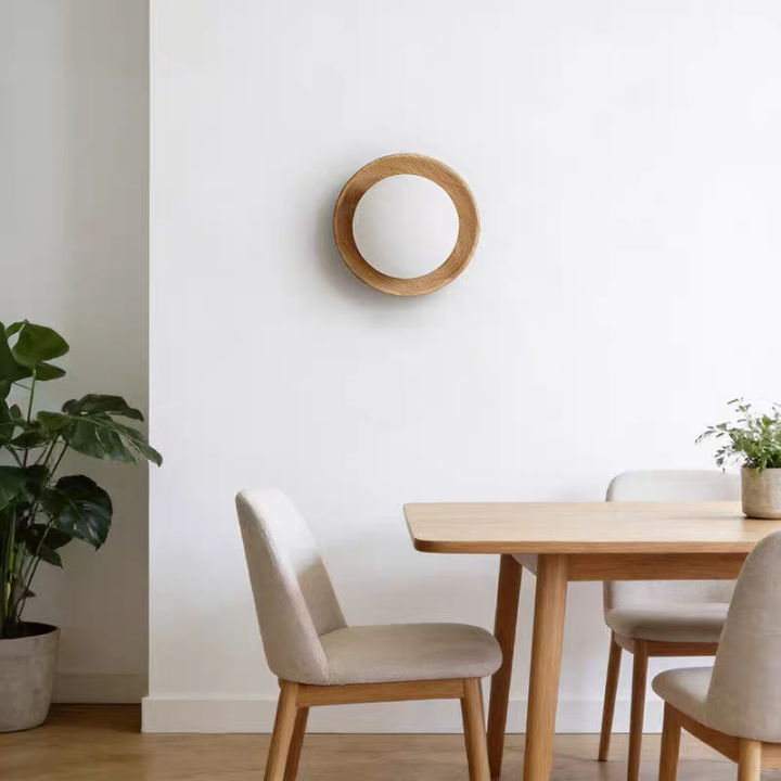 Natural Wood White Simple Wall Light