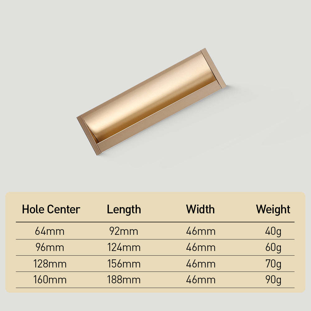 Modern Extended Solid Invisible Concealed Cabinet Pull Handle