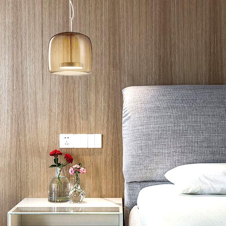 Modern Long Smoked Glass LED Pendant Light -Homdiy