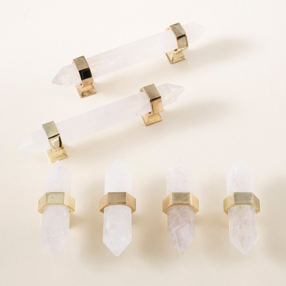 Nordic Natural Crystal Hexagonal Stone Drawer Pull