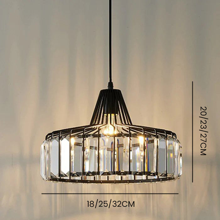 Modern Black Crystal Pendant Light for Dining Room