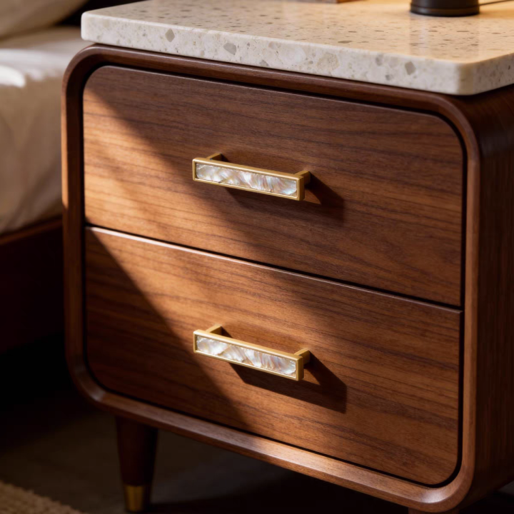 Luxury Natural Shell White Cabinet Pulls Brass Drawer Knobs