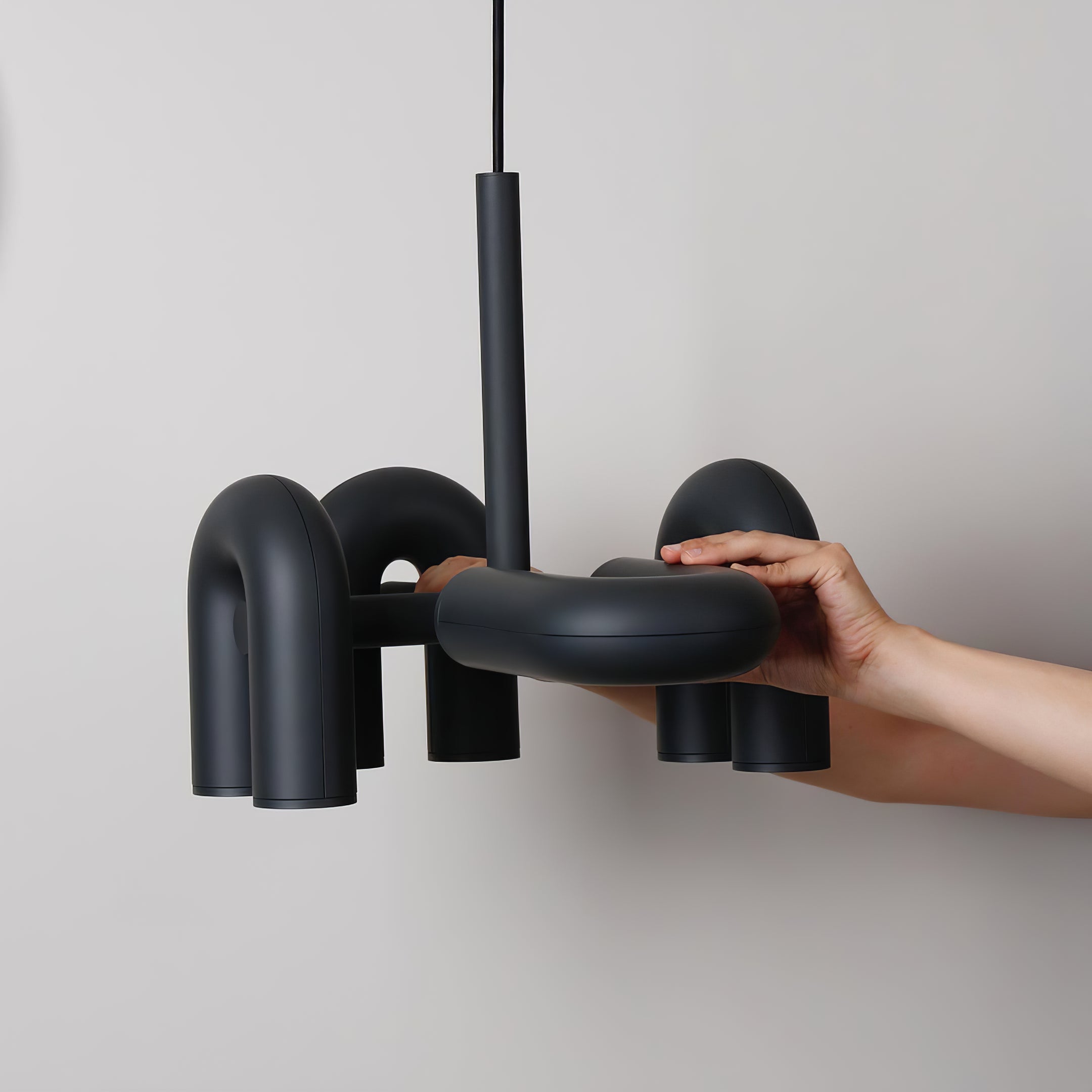 Contemporary Minimalist Pipe Shaped Chandelier