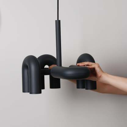 Contemporary Minimalist Pipe Shaped Chandelier