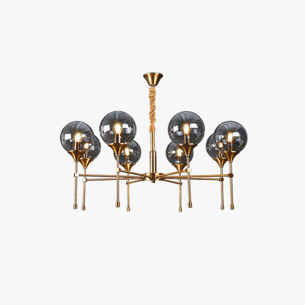 Elegant Modern Smoky Glass Sphere Chandelier