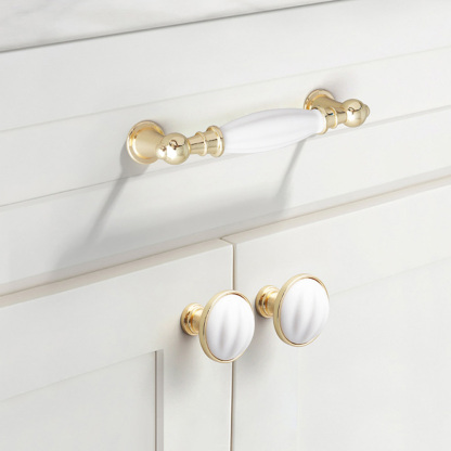 Modern Solid Zinc Alloy & Ceramic Cabinet Pulls