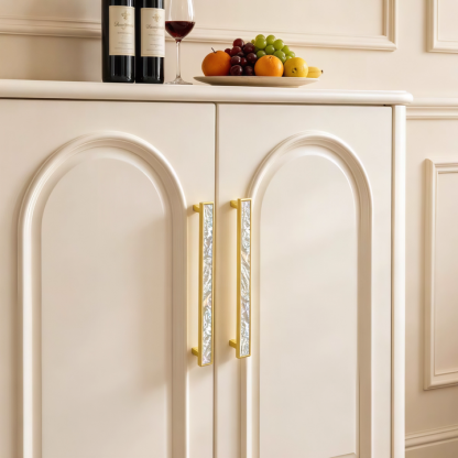 Luxury Natural Shell White Cabinet Pulls Brass Drawer Knobs
