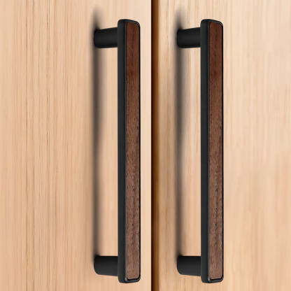 Modern Natural Walnut Wood  Wardrobe Handles