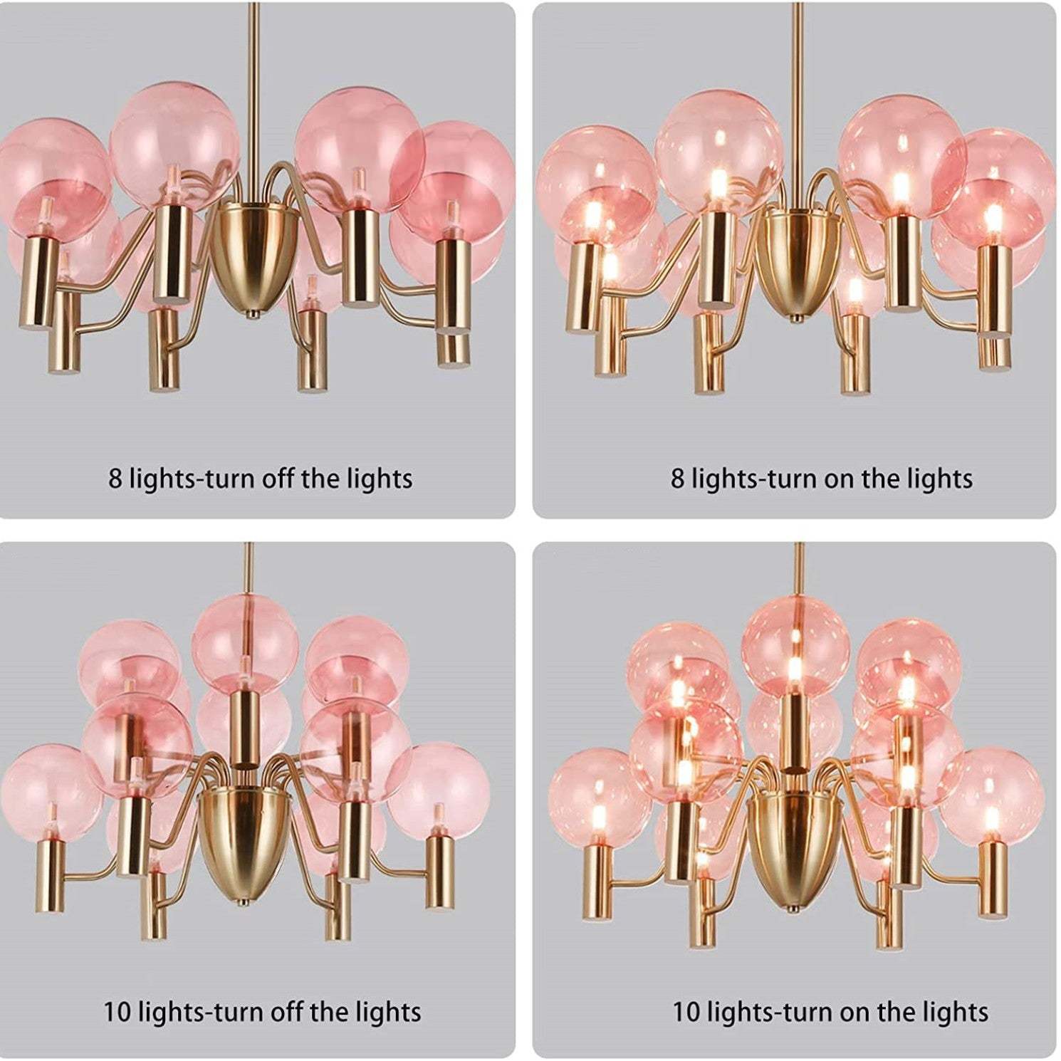 Modern Decorative Pink Glass Bubble Chandelier -Homdiy