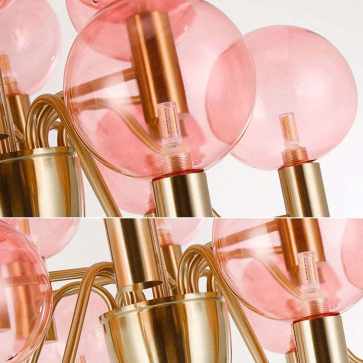 Modern Decorative Pink Glass Bubble Chandelier -Homdiy