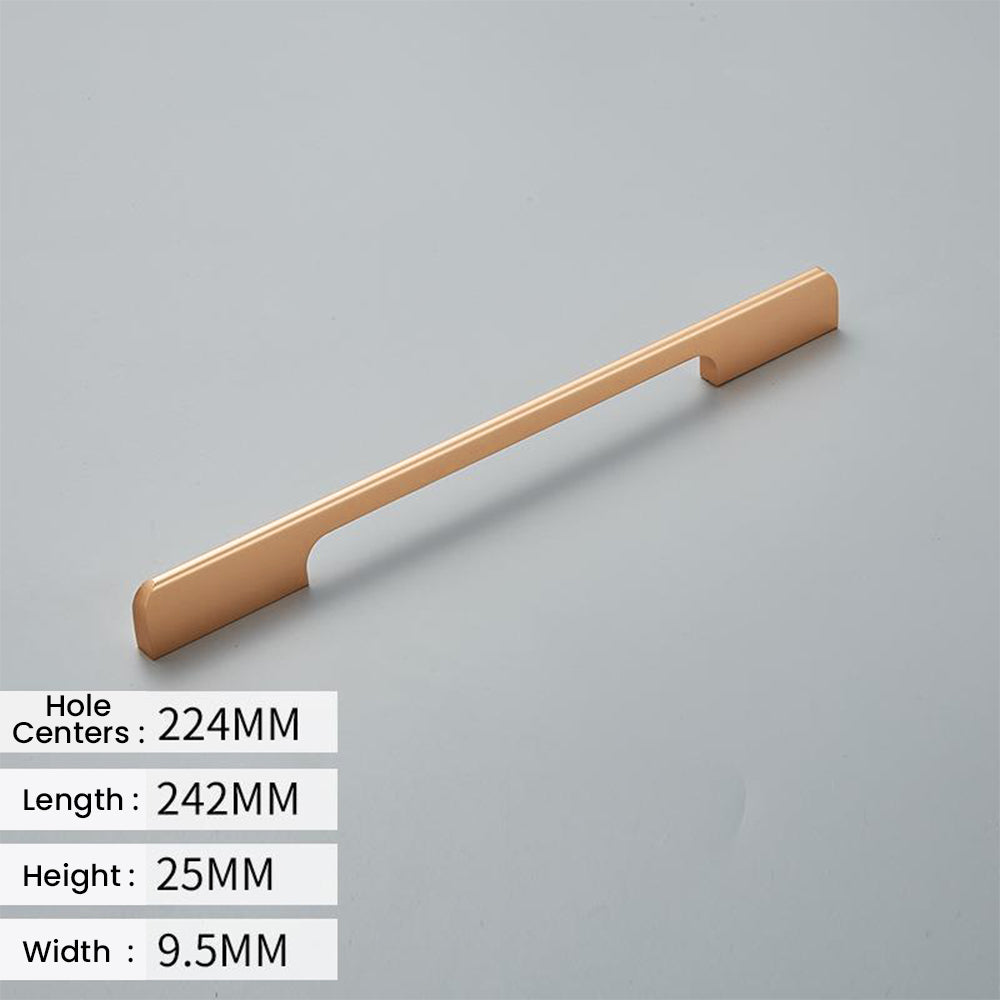 Solid Aluminum Alloy Modern Black Long Cabinet and Drawer Handles