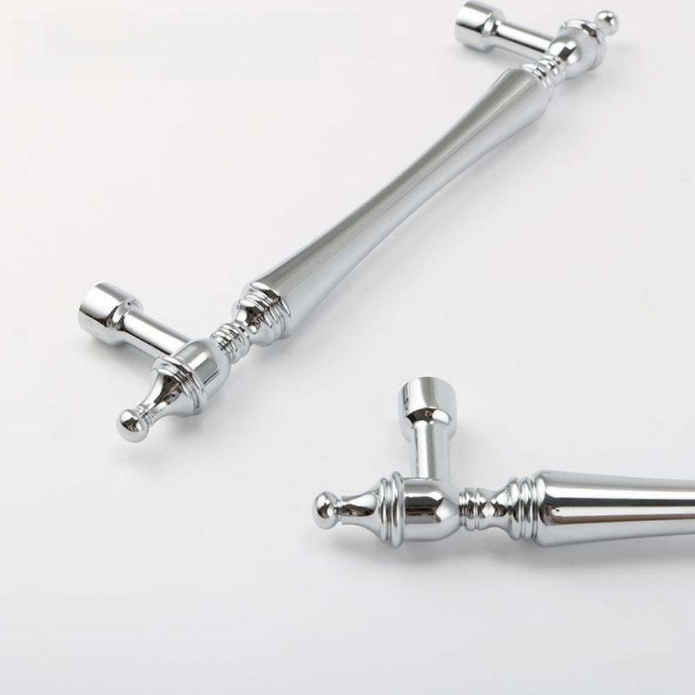 Chrome-Plated Drawer Handle Wardrobe Handle Bright Silver Cabinet Door Handle -Homdiy