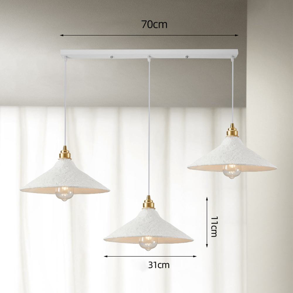Nordic Wabi-Sabi Style Pendant Lights Cream Iron Lamps -Homdiy