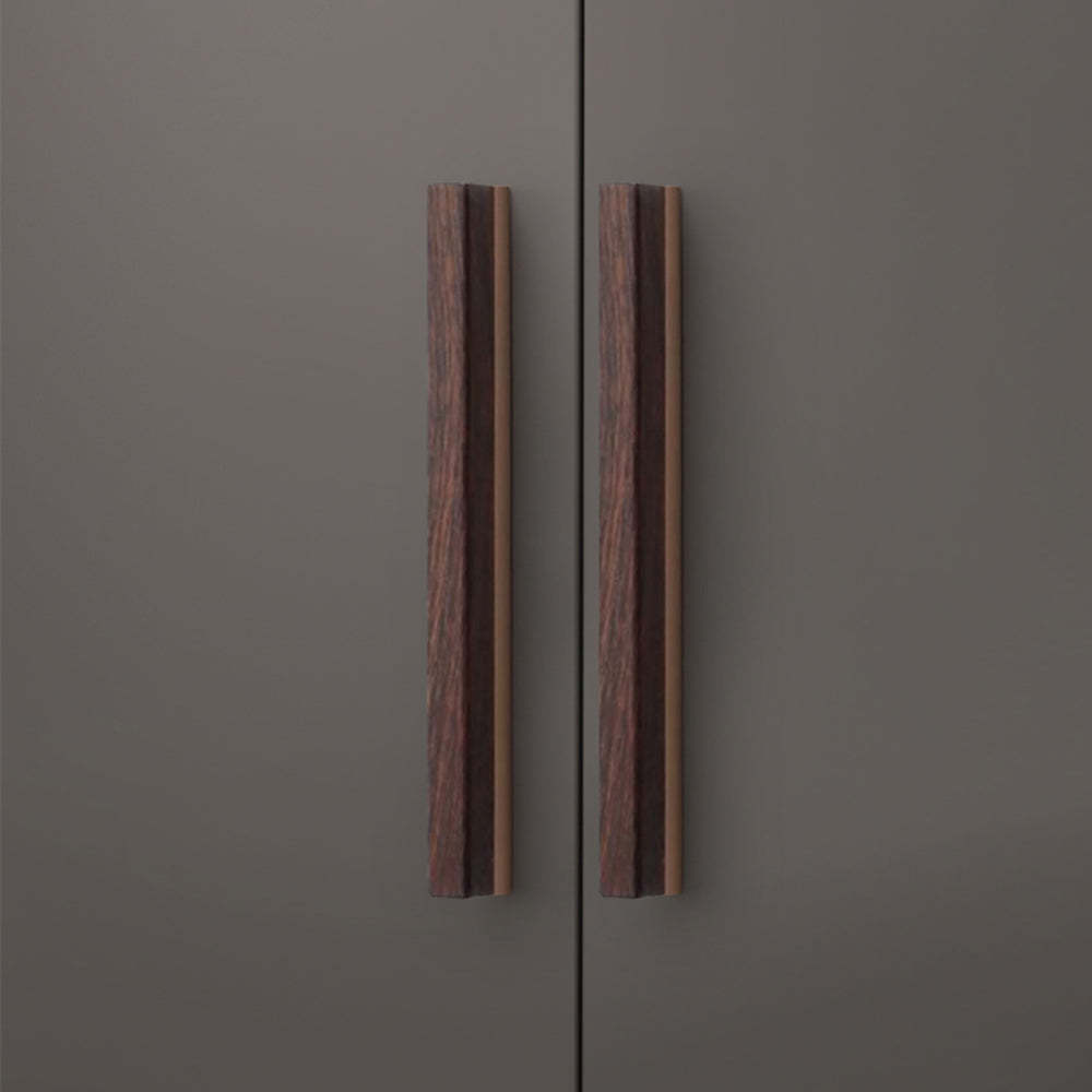 Nordic Walnut Texture Handle Wardrobe Cupboard Door Kitchen Cabinet Handles -Homdiy