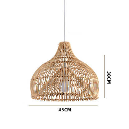 Natural Handwoven Large Basket Rattan Pendant Lampshade -Homdiy