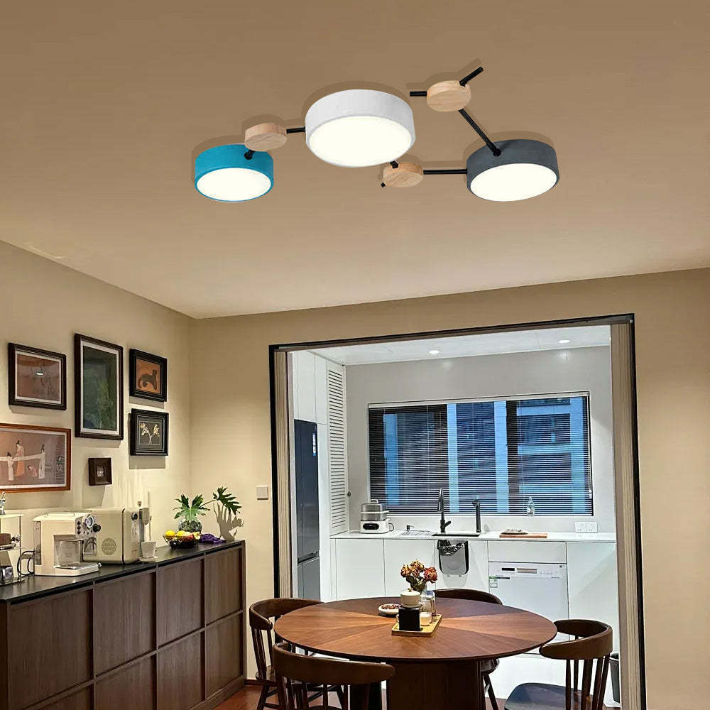 Modern Branch Multi-Head Iron LED Ceiling Light for Bedroom