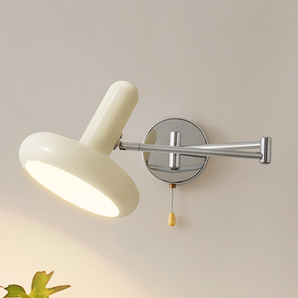 Modern White Bauhaus Adjustable Angle Swing Arm Wall Lamp -Homdiy
